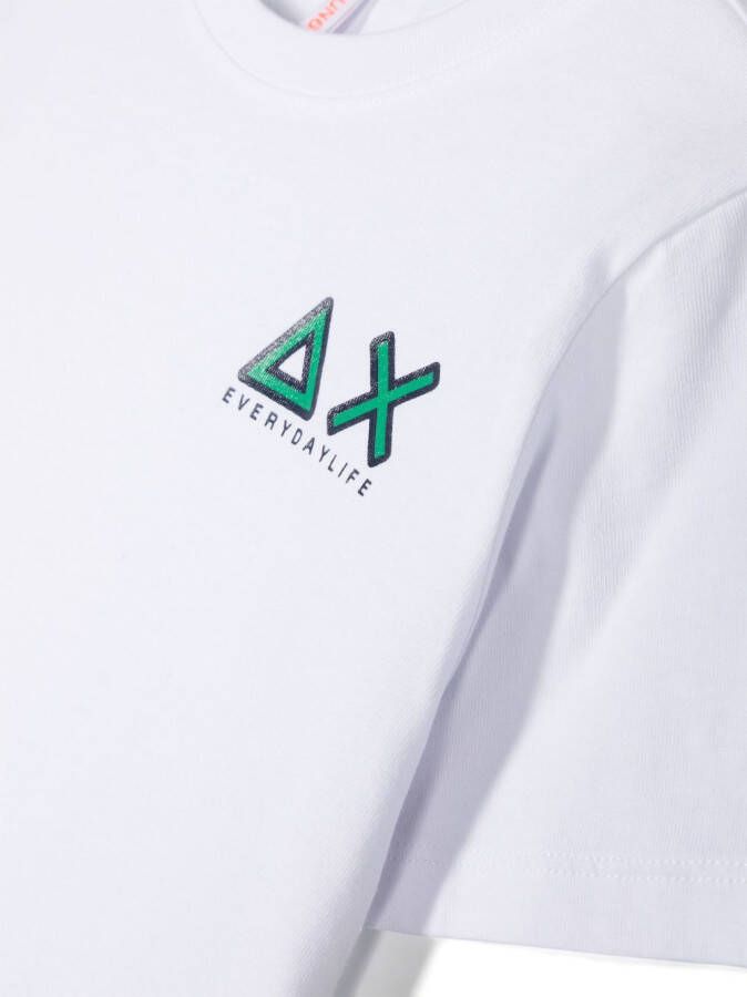 Sun 68 T-shirt met logoprint Wit