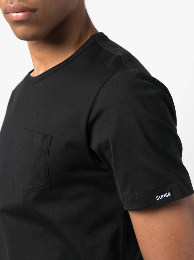 Sun 68 T-shirt met opgestikte zak Zwart