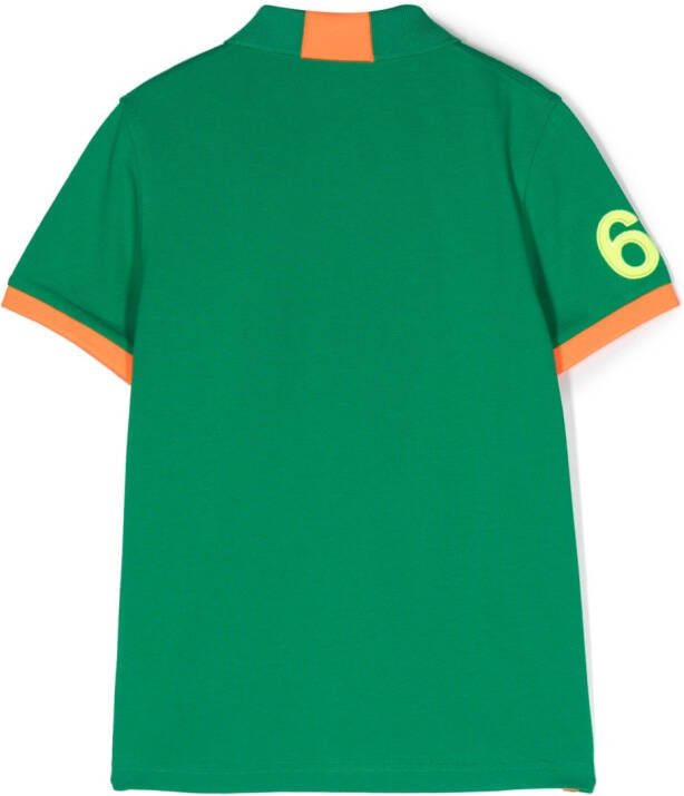 Sun 68 Poloshirt met contrasterende afwerking Groen
