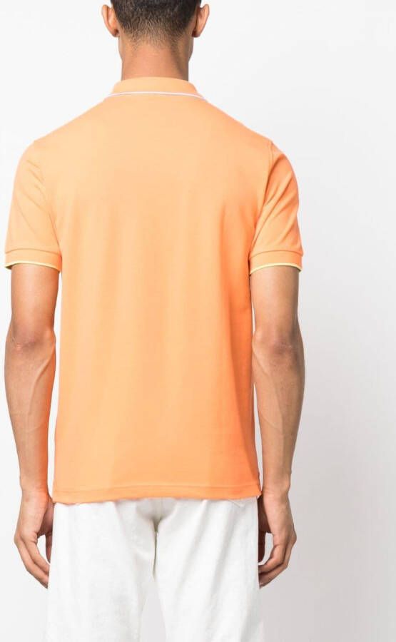Sun 68 Poloshirt met geborduurd detail Oranje
