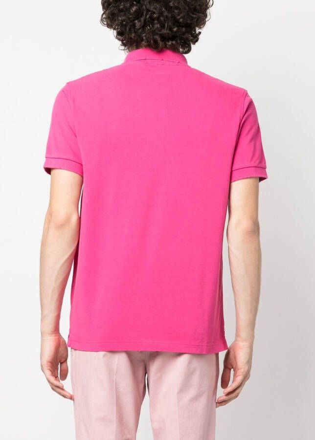 Sun 68 Poloshirt met geborduurd logo Roze