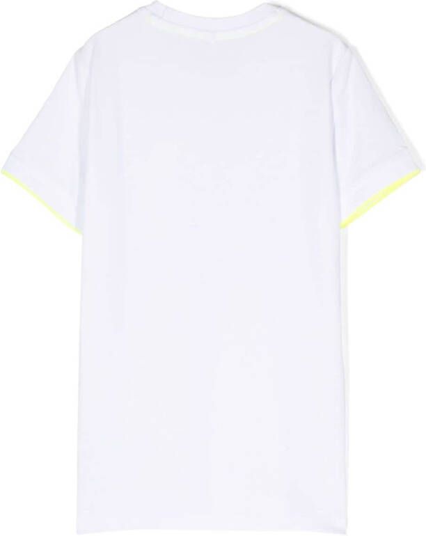 Sun 68 T-shirt met geborduurd logo Wit
