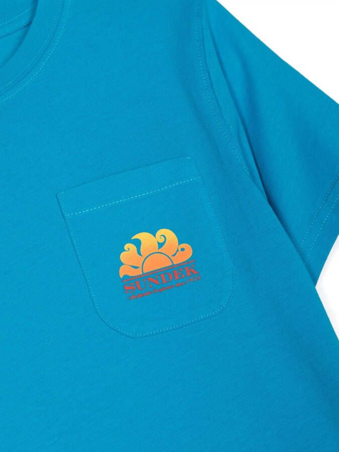 Sundek T-shirt met logoprint Blauw