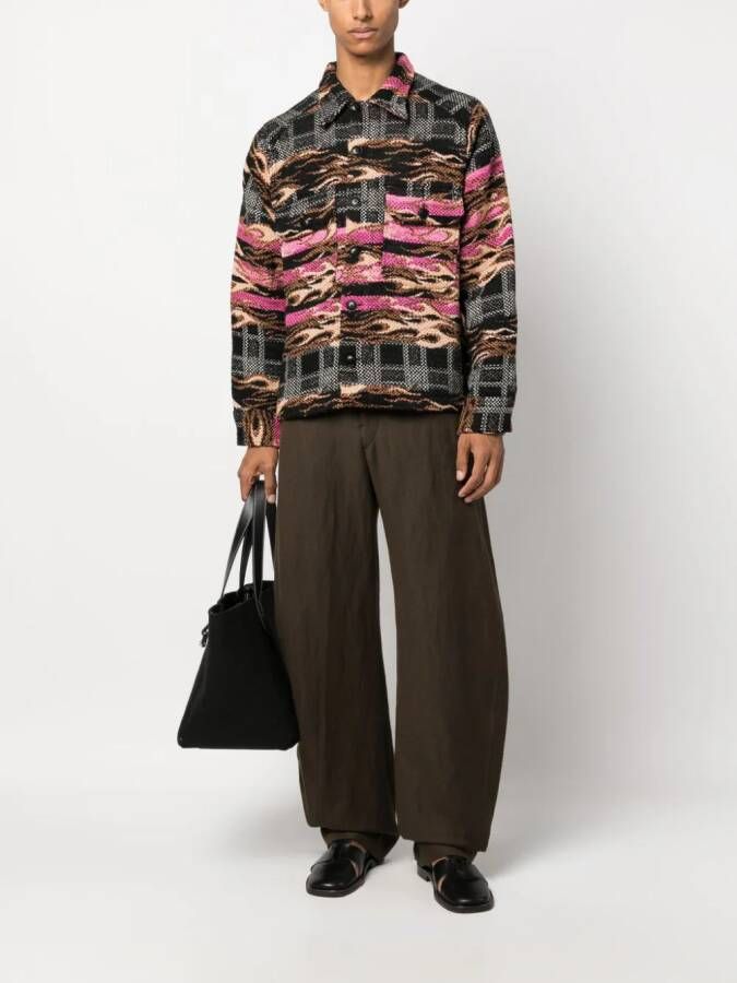 Sunflower Shirtjack met print Zwart