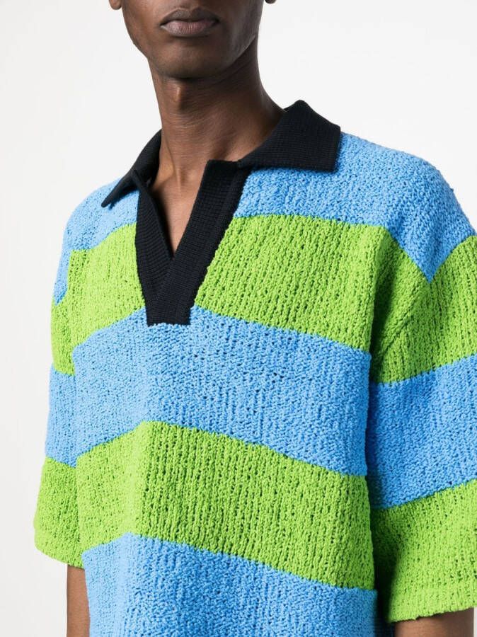 Sunnei Gestreept poloshirt Blauw