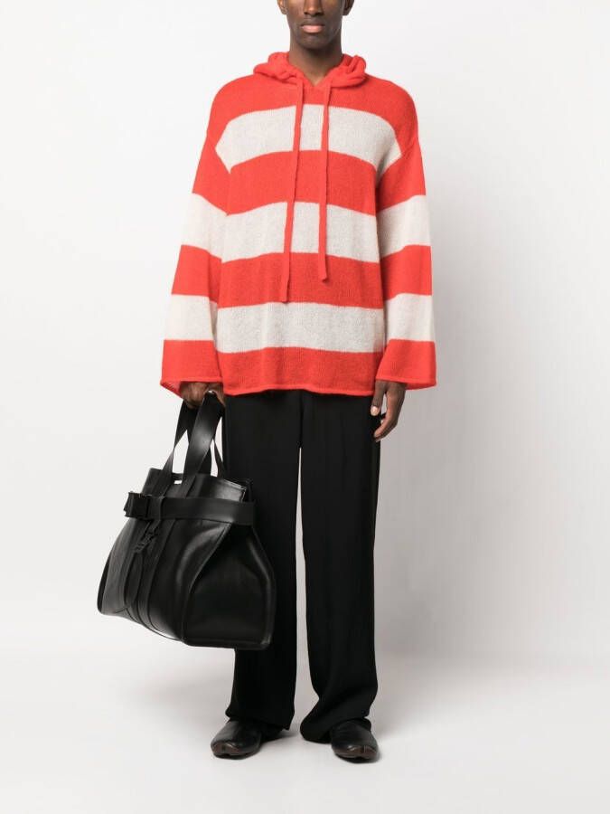 Sunnei Gestreepte hoodie Wit