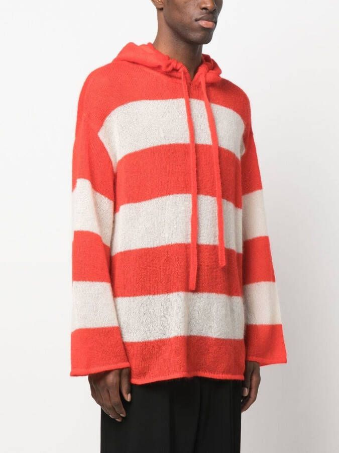 Sunnei Gestreepte hoodie Wit