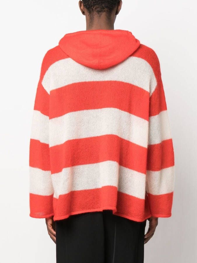 Sunnei Gestreepte hoodie Wit