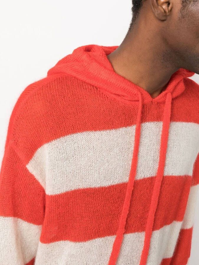 Sunnei Gestreepte hoodie Wit