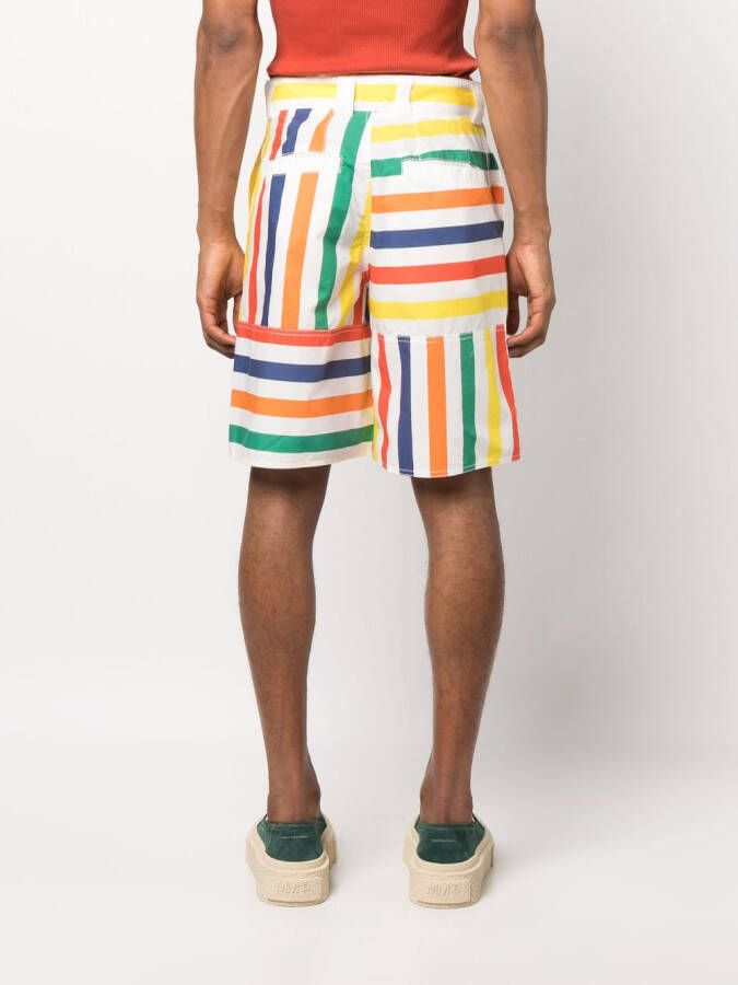 Sunnei Gestreepte shorts Wit