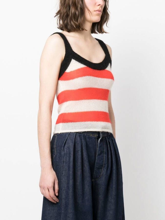Sunnei Gestreepte tanktop Wit