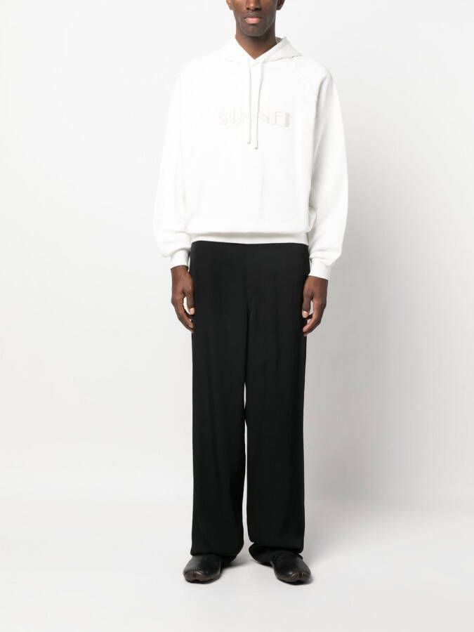 Sunnei Hoodie met geborduurd logo Wit