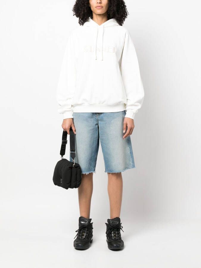 Sunnei Hoodie met geborduurd logo Wit