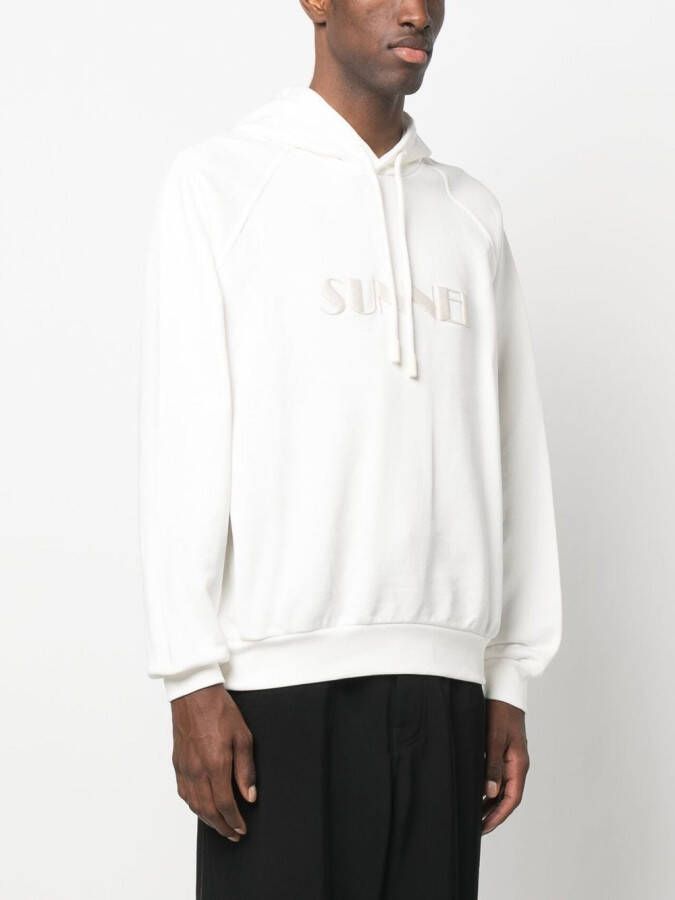 Sunnei Hoodie met geborduurd logo Wit