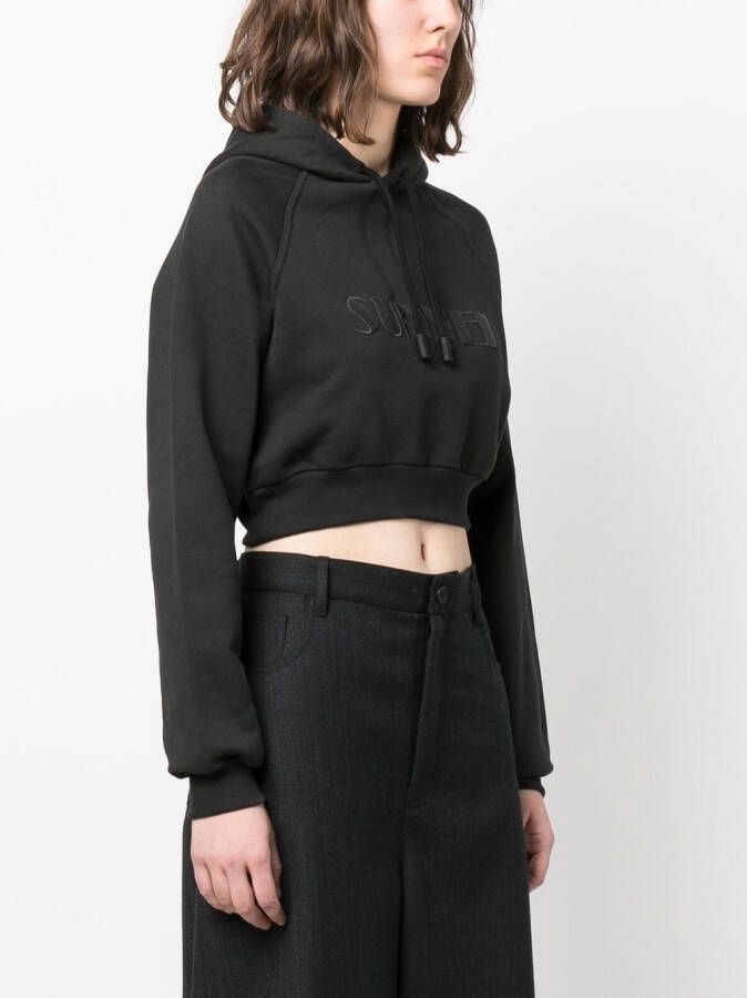 Sunnei Hoodie met geborduurd logo Zwart