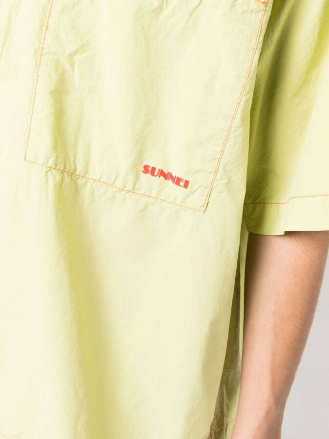 Sunnei Overhemd met tekst Groen