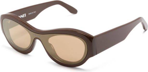 Sunnei Prototipo 5 zonnebril met rond montuur Bruin