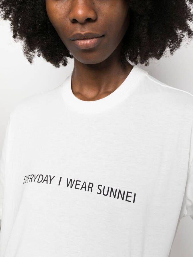 Sunnei T-shirt met tekst Wit