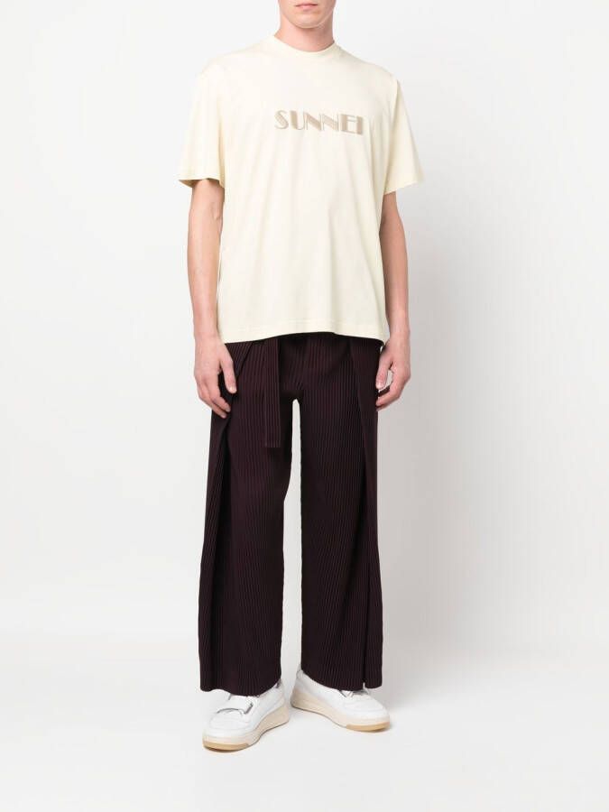 Sunnei T-shirt met geborduurd logo Beige