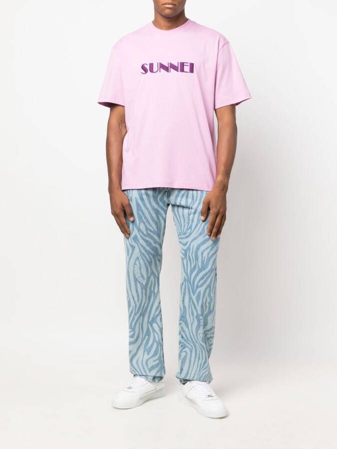 Sunnei T-shirt met geborduurd logo Roze