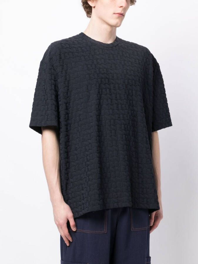 Sunnei T-shirt met logo-reliëf Blauw