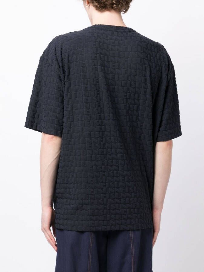 Sunnei T-shirt met logo-reliëf Blauw