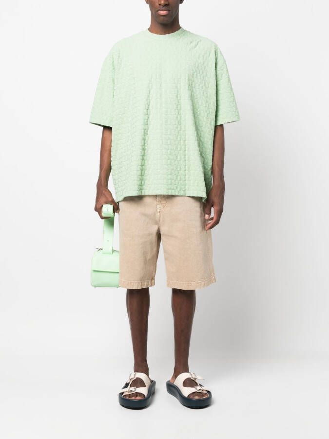 Sunnei T-shirt met monogram-reliëf Groen