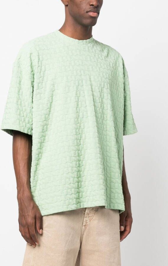 Sunnei T-shirt met monogram-reliëf Groen