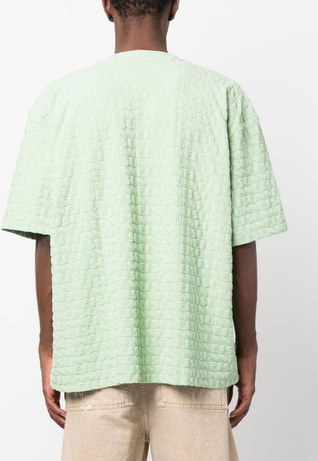 Sunnei T-shirt met monogram-reliëf Groen