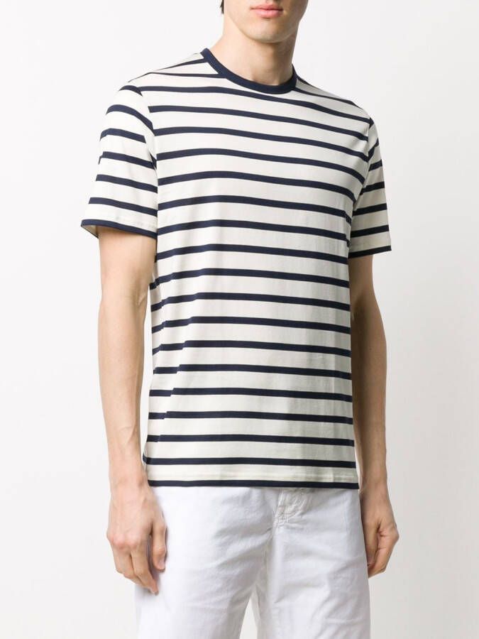 Sunspel Gestreept T-shirt Blauw
