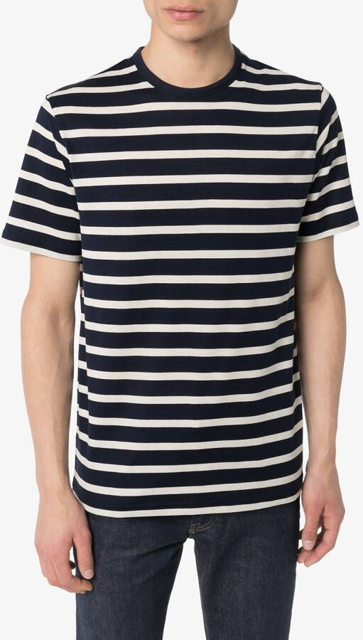 Sunspel Gestreept T-shirt Blauw
