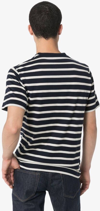 Sunspel Gestreept T-shirt Blauw