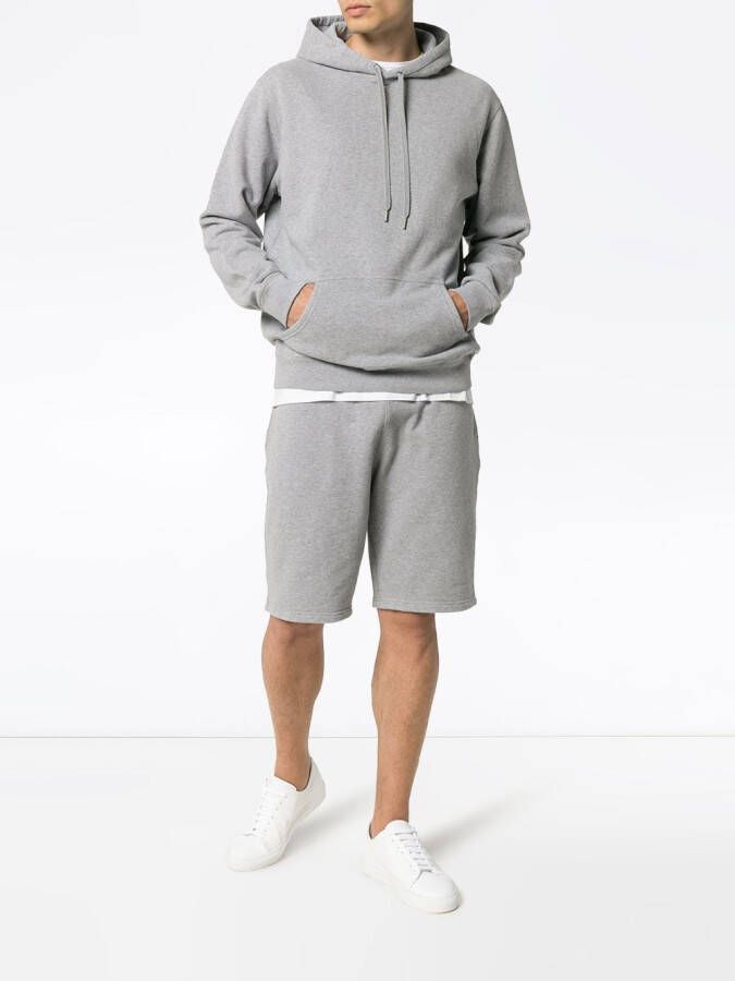 Sunspel Hoodie met loopback Grijs