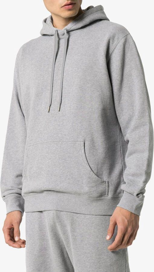 Sunspel Hoodie met loopback Grijs