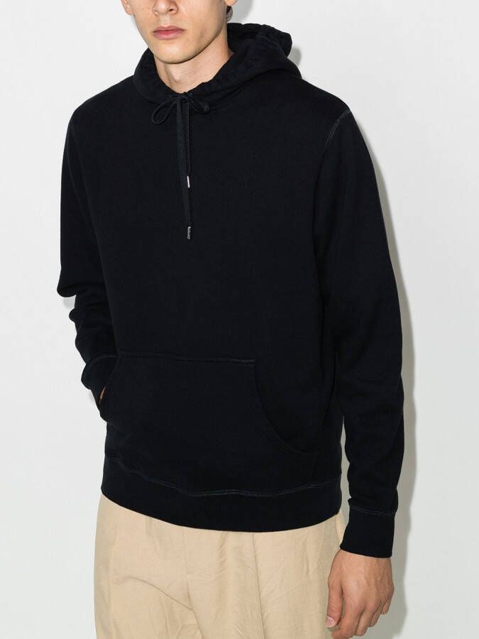 Sunspel Hoodie met trekkoord Zwart