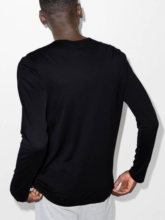 Sunspel T-shirt met lange mouwen Zwart