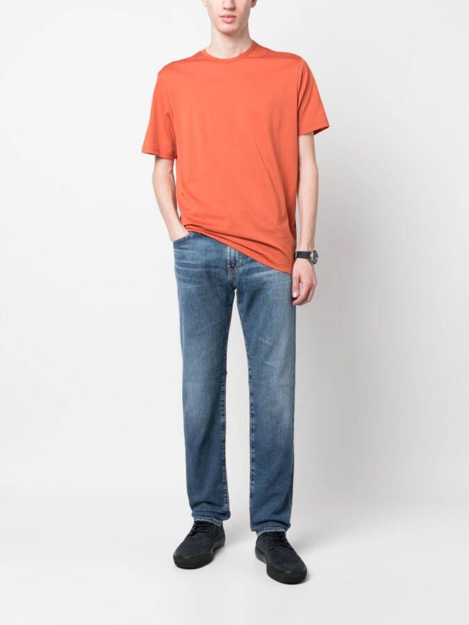 Sunspel T-shirt met ronde hals Oranje