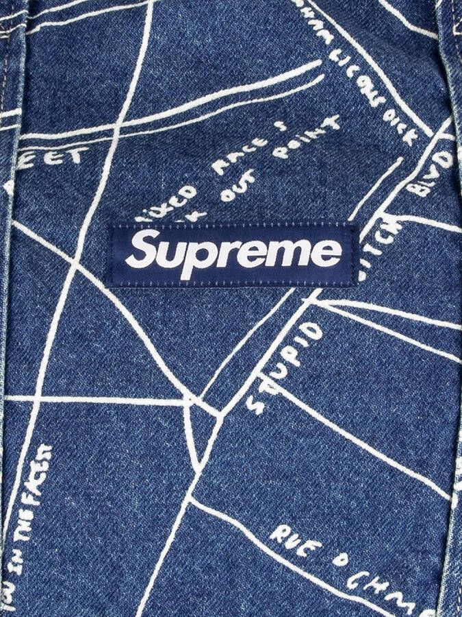 Supreme Gonz Map denim draagtas Blauw