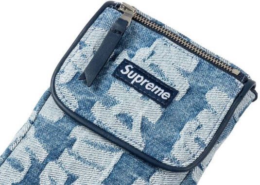 Supreme Buidel met logo jacquard Blauw