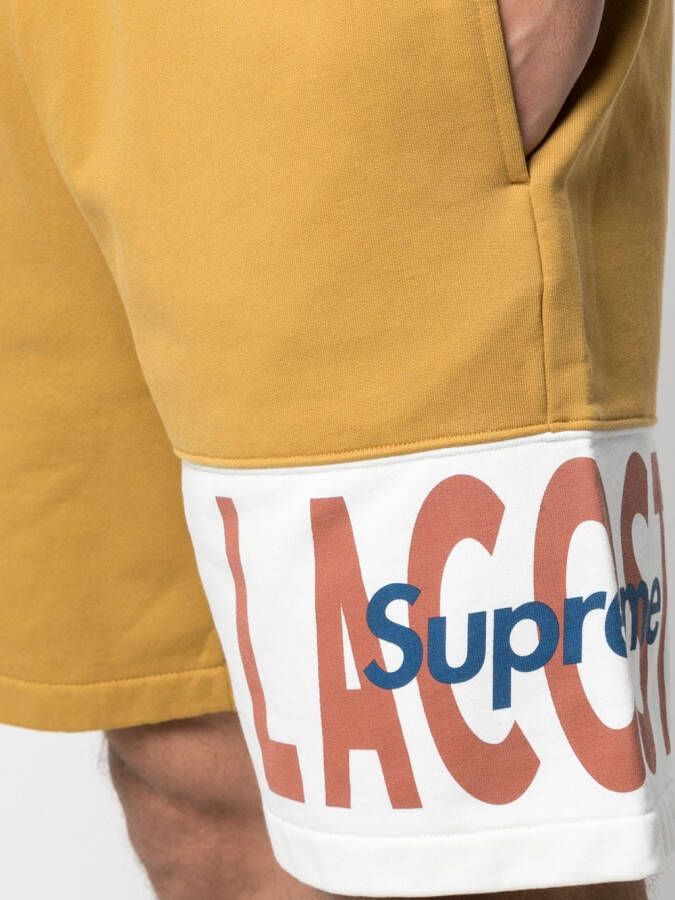 Supreme Trainingsshorts met logo vlak Goud