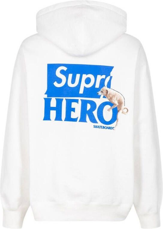 Supreme x Antihero hoodie Wit