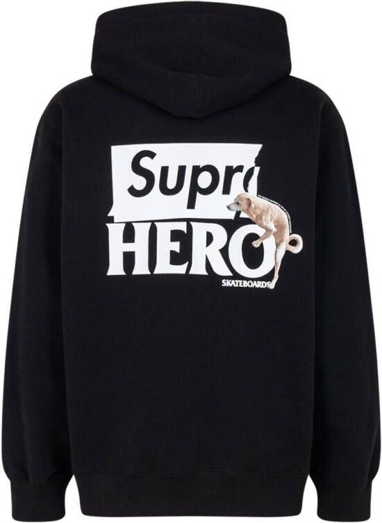 Supreme x Antihero hoodie Zwart
