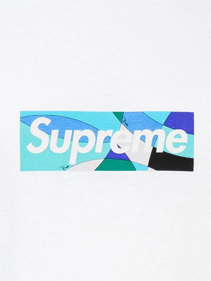 Supreme x Emilio Pucci T-shirt met logo Wit