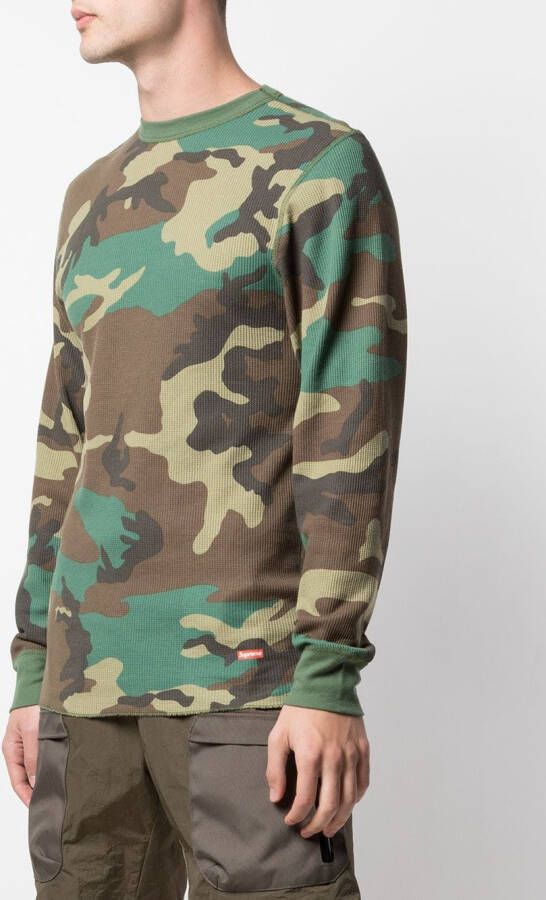 Supreme x Hanes thermosshirt met camouflageprint Groen