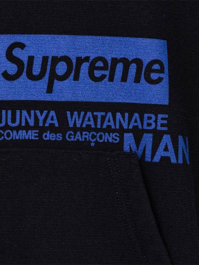 Supreme x Junya Watanabe hoodie met logoprint Zwart