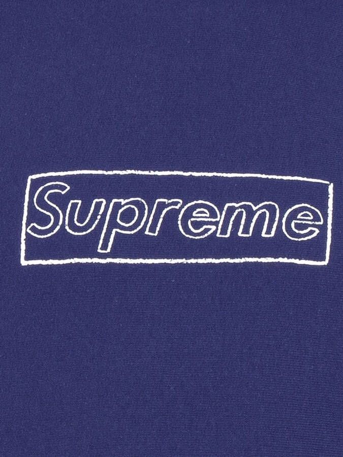 Supreme x Kaws hoodie met logo Blauw