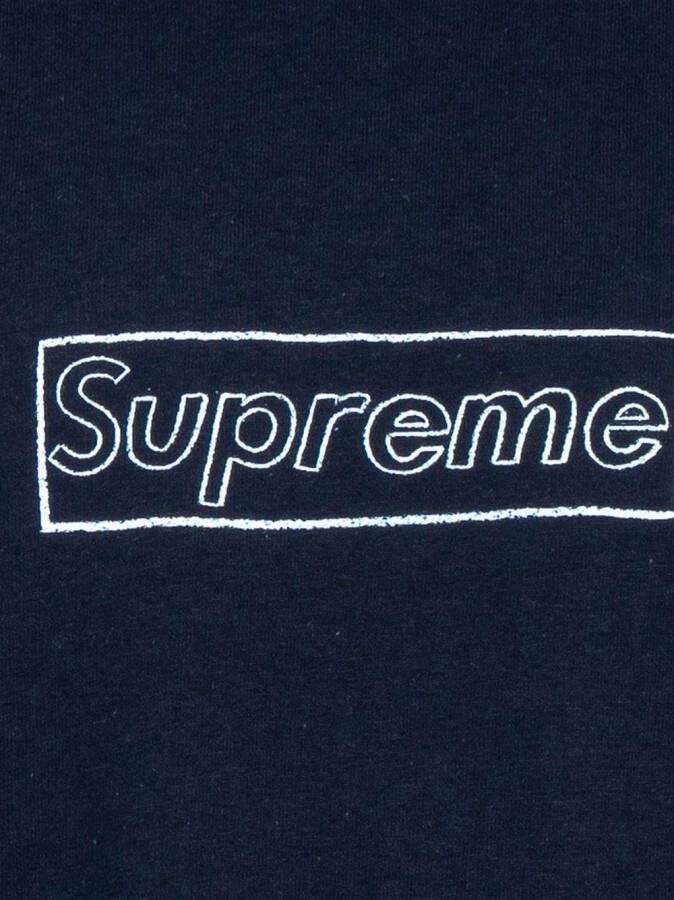 Supreme x KAWS T-shirt met logo Blauw