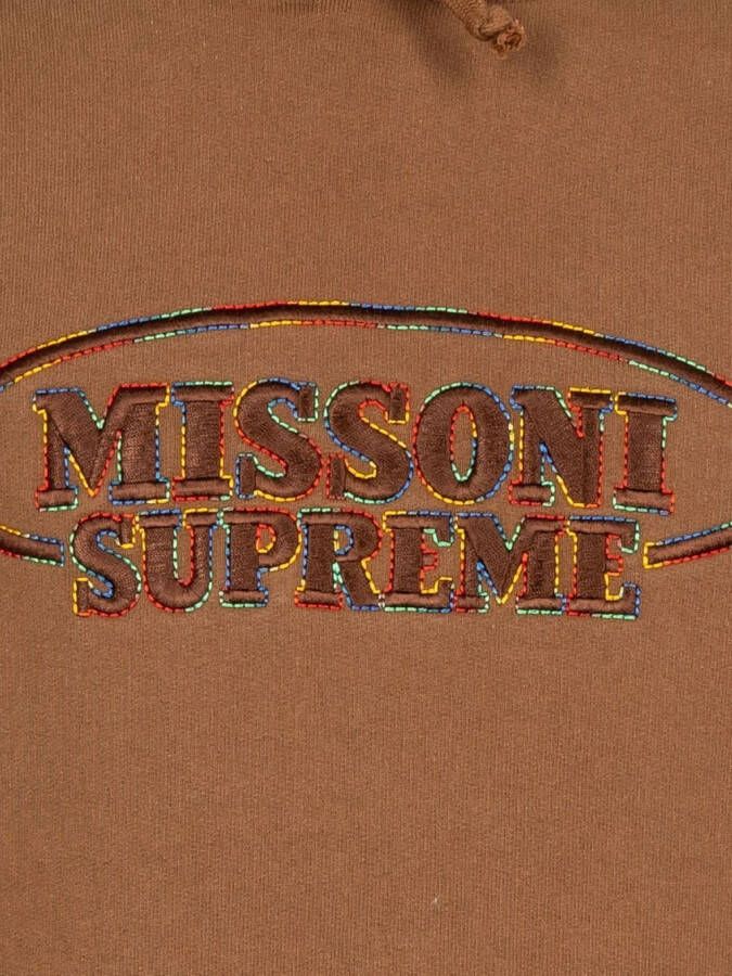 Supreme x Missoni hoodie met geborduurd logo Bruin