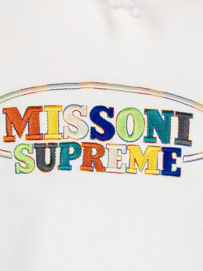Supreme x Missoni hoodie met geborduurd logo Wit