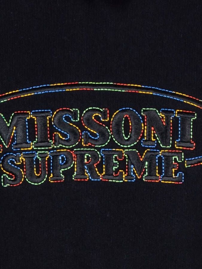 Supreme x Missoni hoodie met geborduurd logo Zwart